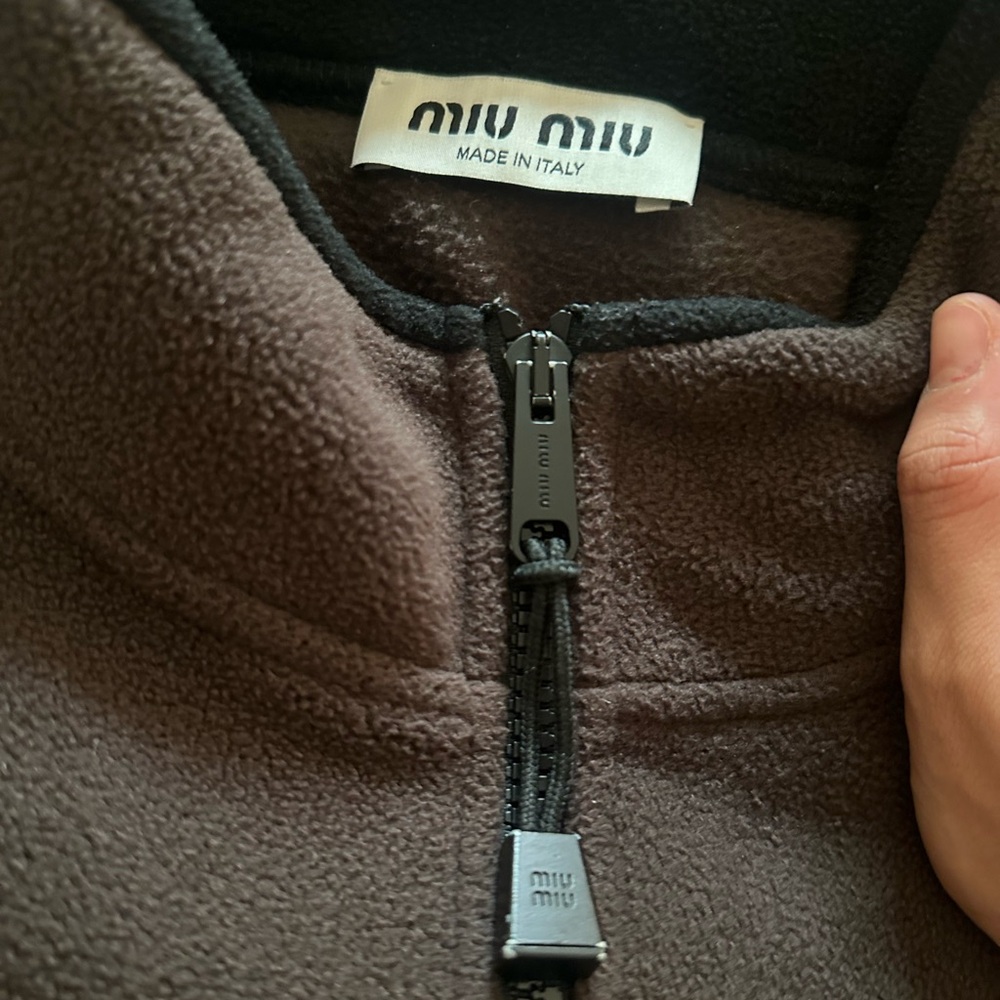 Miu Miu Brown Fleece Zip Jacket - Picture 4 of 4